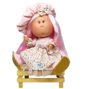 Papusa Nines D'Onil, Colectia Little Mia, cu parul roz, 23 cm