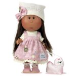 Papusa Nines D'Onil, Colectia Little Mia, Mia Pink, cu miros de vanilie, 23 cm