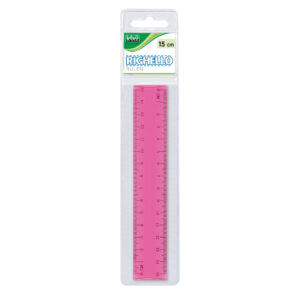 Rigla din plastic transparent – 15 cm, 4 culori, in punga agatatoare