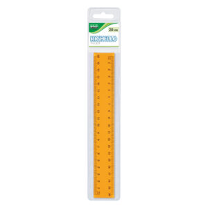 Rigla din plastic transparent – 20 cm, 4 culori, in punga agatatoare