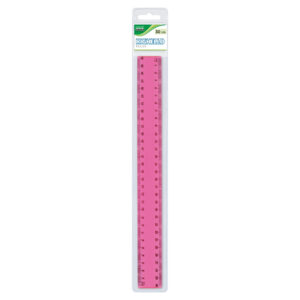 Rigla din plastic transparent – 30 cm, 4 culori, in punga agatatoare