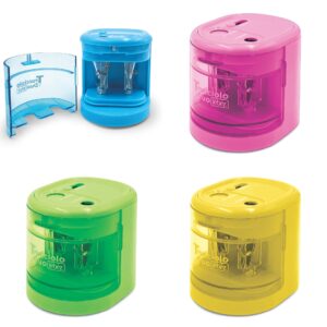 Ascutitoare de creion cu 2 gauri, alimentata de baterii, 4 culori disponibile (blister)