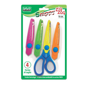 Set foarfeca zig-zag, 16 cm cu 4 lame interschimbabile (blister)