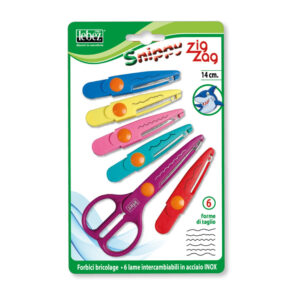 Set foarfeca zig-zag, 14 cm cu 6 lame interschimbabile