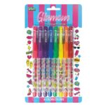 Pixuri cu sclipici parfumat, cu manere moi, Glamours, 8 culori (blister)