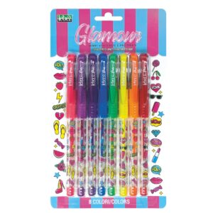 Pixuri cu sclipici parfumat, cu manere moi, Glamours, 8 culori (blister)