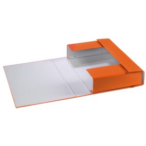 Dosar A4 cu elastic din carton laminat lucios, portocaliu (25x35x7)