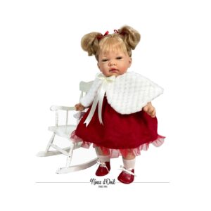 Papusa Nines D'Onil, Celia Craciun, cu parul blond, cu miros de vanilie, 45 cm