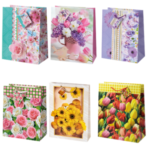 Sacosa Primavara, din hartie cu maner din snur, 33 x 45.7 x 10.2 cm (20 buc/display)