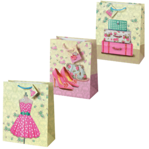 Sacosa Spring Vintage, din hartie cu maner din snur, 26 x 32.5 x 12.7 cm (20 buc/display)