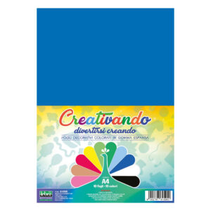 Hartie gumata asortata 10 culori, A4, 21 x 29.7 cm, grosime 2mm