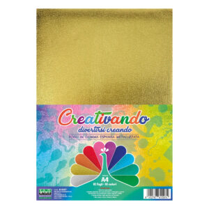 Hartie gumata asortata 10 culori metalizate, A4, 21 x 29.7 cm, grosime 2mm