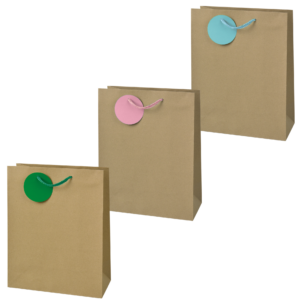 Sacosa Kraft, din hartie cu maner din snur, 17.8 x 23 x 9.8 cm (20 buc/display)