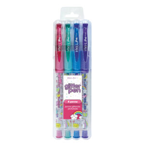 Pixuri cu sclipici parfumat, cu manere moi, Girly, 4 culori (blister)