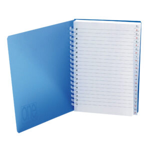 Caiet A6 cu spirala si index - One Color, 100 g/m2, 96 pag., 12x17 cm, coperta PP (Dictando)