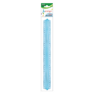 Rigla tripla cu maner antialunecare din plastic transparent – 30 cm, in punga agatatoare