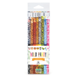 Creion grafic cu cu pattern animale HB, set 8 creioane