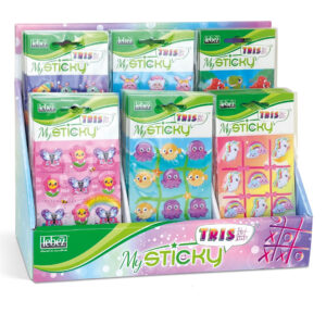 My Sticky 3D Tris – Joc X si 0, 6 modele asortate (48 pachete/display)