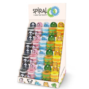 Elastic spiralat pentru par - Glam & GO, culori asortate (20 buc/display)