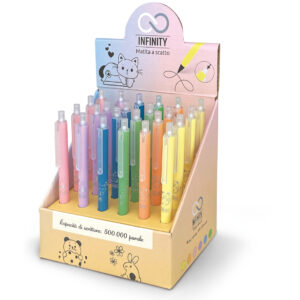 Creion Infinity - Pastel cu buton snap, 6 culori (24 buc/display)