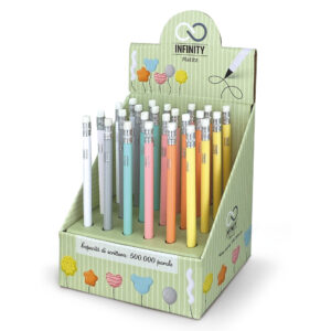 Creion Infinity - Pastel cu radiera, 6 culori (24 buc/display)