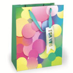 Sacosa Pois, din hartie cu maner din snur, 26.7 x 33 x 14.6 cm (20 buc/display)