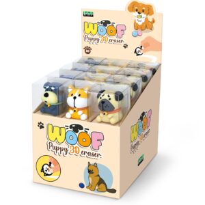 Radiera Puppy Woof 3D, 3 modele (24 buc/display)
