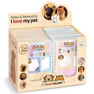 Set memo Mini Meow – 30 file + 180 notite adezive colorate (24 buc/display)