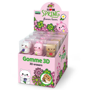 Radiera Colectia Flowers Lovers 3D, 3 modele asortate (24 buc/display)