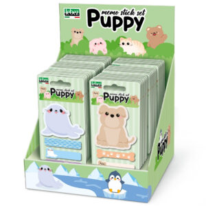Set 20 memostick in forme si 60 semne de carte Puppy din hartie, 6 modele (96 blistere/display)