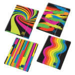 Dosar A4 cu elastic din carton lucios plastificat - One Color Black & Fluo (26×35 cm)