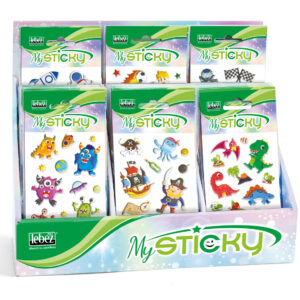My Sticky 3D Fantasy Collection baieti, 6 modele asortate (48 pachete/display)