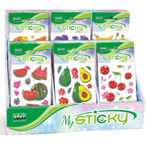 My Sticky 3D Fruit, 6 modele asortate (48 pachete/display)