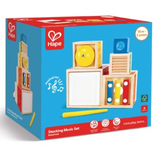 Jucarie din lemn de stivuit - Set muzica cu 6 piese