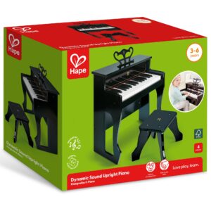 Jucarie din lemn - Pian electronic negru inalt