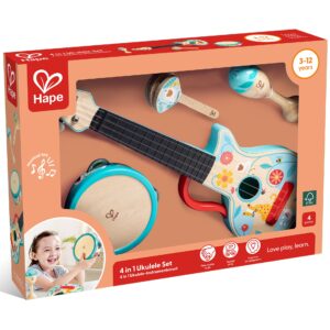 Jucarie din lemn - Set de ukulele 4 in 1