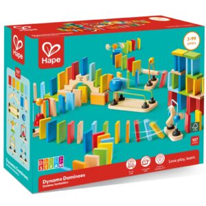 Jucarie din lemn - Domino dinamic (100 piese)