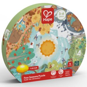 Puzzle 4 anotimpuri pentru copii, cu led (17 piese)