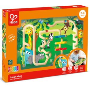 Jucarie din lemn - Labirint magnetic Jungla