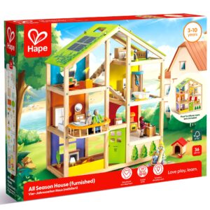 Jucarie din lemn - Casa de papusi mobilata (36 piese)