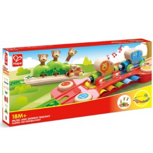 Jucarie din lemn - Sina de tren muzicala Jungla (19 piese)