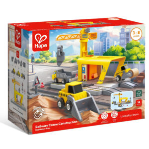 Jucarie din lemn - Set constructii macarale feroviare