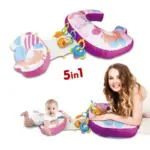 Perna Anatomica pentru Bebelusi Happy cu Suport Ergonomic pentru Cap Roz-Mov Perna Anatomica pentru Bebelusi Happy cu Suport Ergonomic pentru Cap Roz-Mov