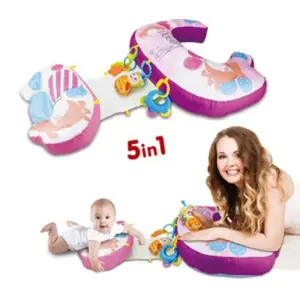 Perna Anatomica pentru Bebelusi Happy cu Suport Ergonomic pentru Cap Roz-Mov