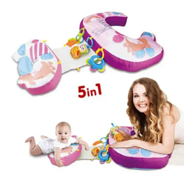 Perna Anatomica pentru Bebelusi Happy cu Suport Ergonomic pentru Cap Roz-Mov Perna Anatomica pentru Bebelusi Happy cu Suport Ergonomic pentru Cap Roz-Mov