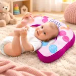 Perna Anatomica pentru Bebelusi Happy cu Suport Ergonomic pentru Cap Roz-Mov Perna Anatomica pentru Bebelusi Happy cu Suport Ergonomic pentru Cap Roz-Mov