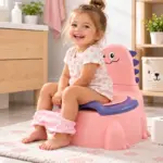 Olita Dino Roz cu Spatar Vas Detasabil si Design Ergonomic pentru Copii