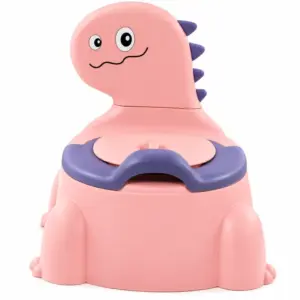 Olita Dino Roz cu Spatar Vas Detasabil si Design Ergonomic pentru Copii