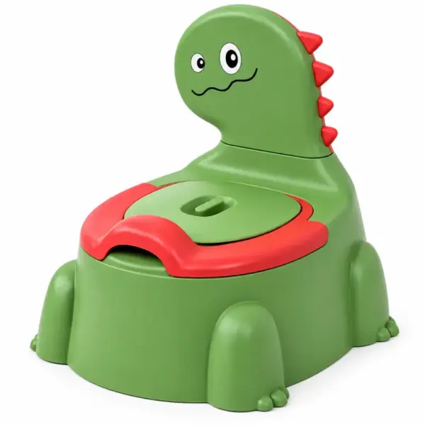 Olita Dino Verde cu Spatar Vas Detasabil si Design Ergonomic pentru Copii