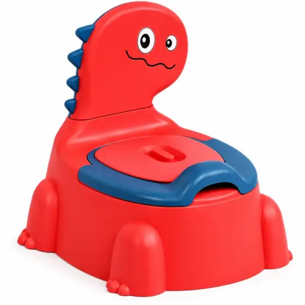 Olita Dino Rosu cu Spatar Vas Detasabil si Design Ergonomic pentru Copii
